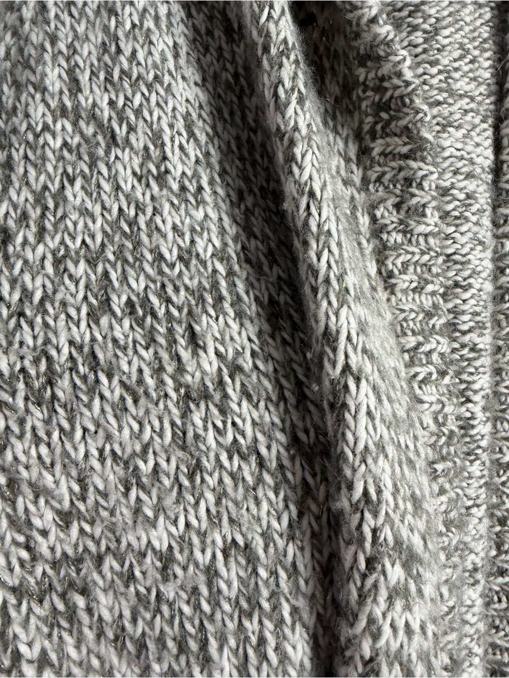 Lane Bryant Gray Marled Hooded Belted Wool Blend Sweater Plus Size Cozy Knit - Picture 5 of 6